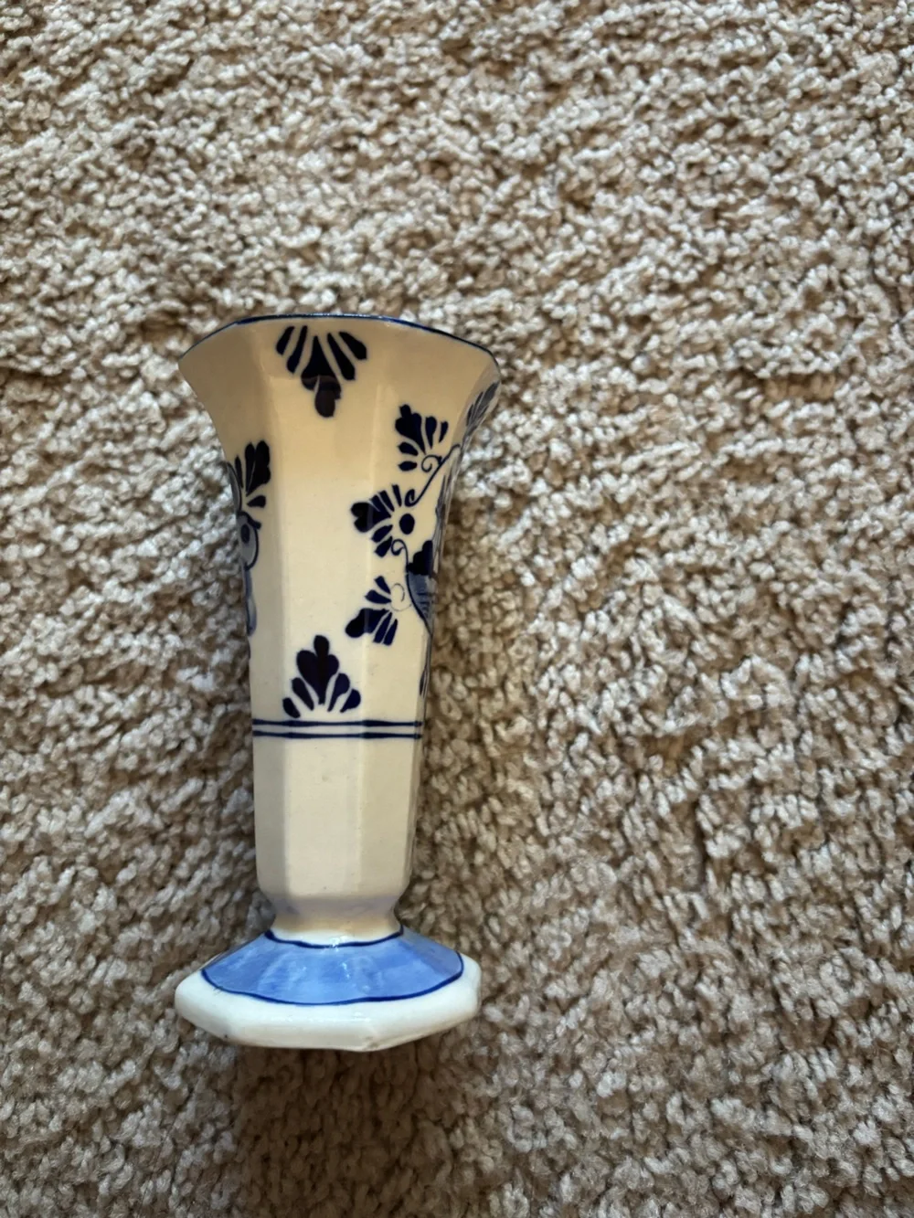 small royal delft blue and white flower trumpet vase